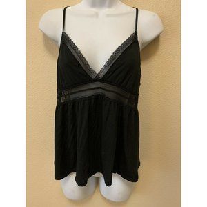 Victorias Secret Black Lace Cami Top Size Medium Adjustable Racerback St…